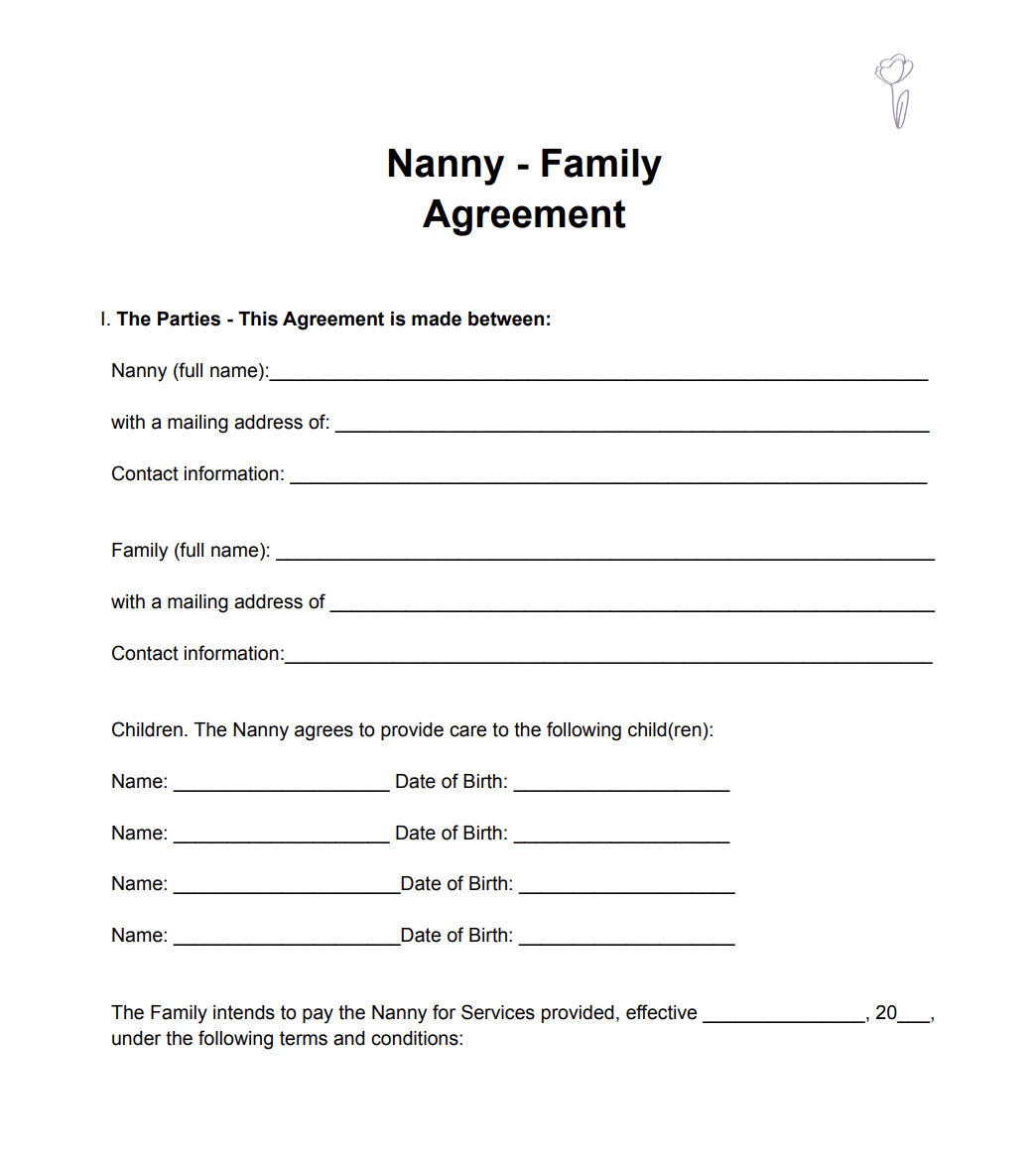 How To Write A Nanny Contract Nannies And Mommies 1541